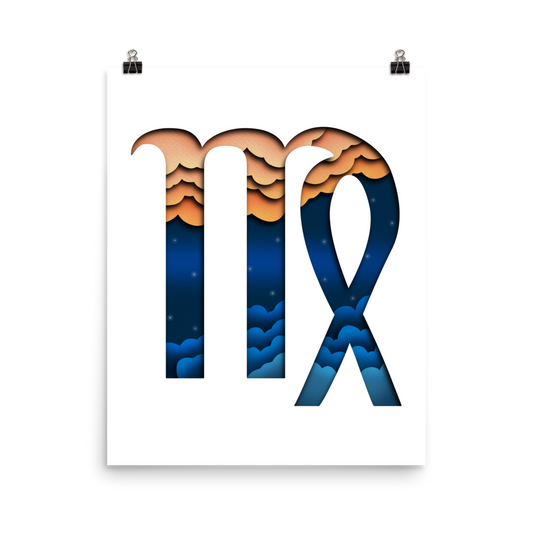 Virgo Paper Illusion Zodiac Print