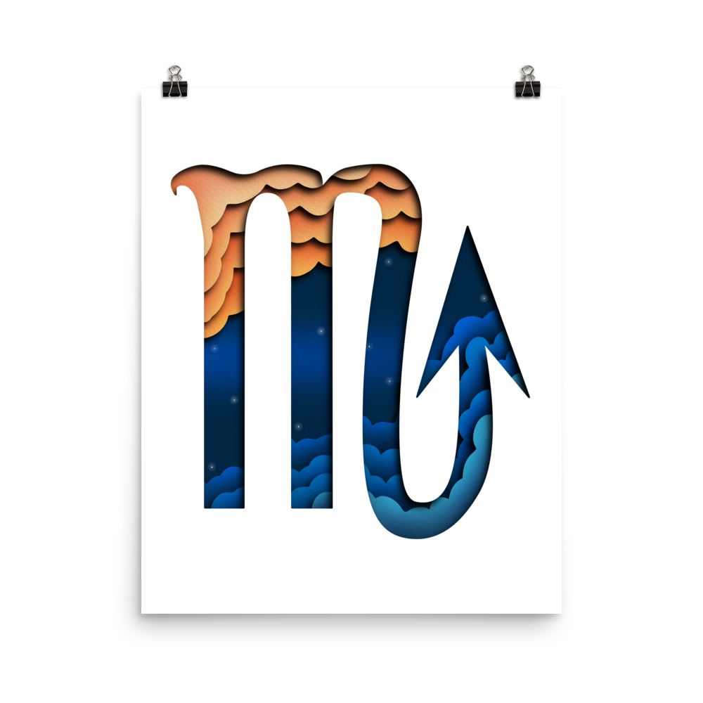 Scorpio Paper Illusion Zodiac Print