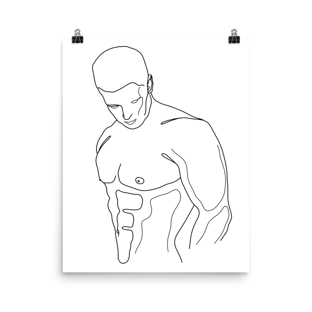 Emmett - Male Line Art Print