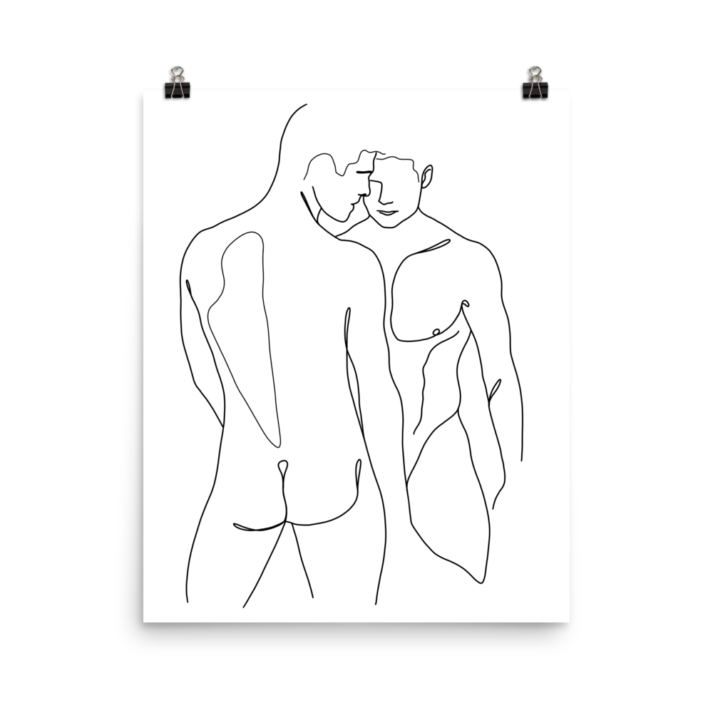 Couple I - Male Line Art Print