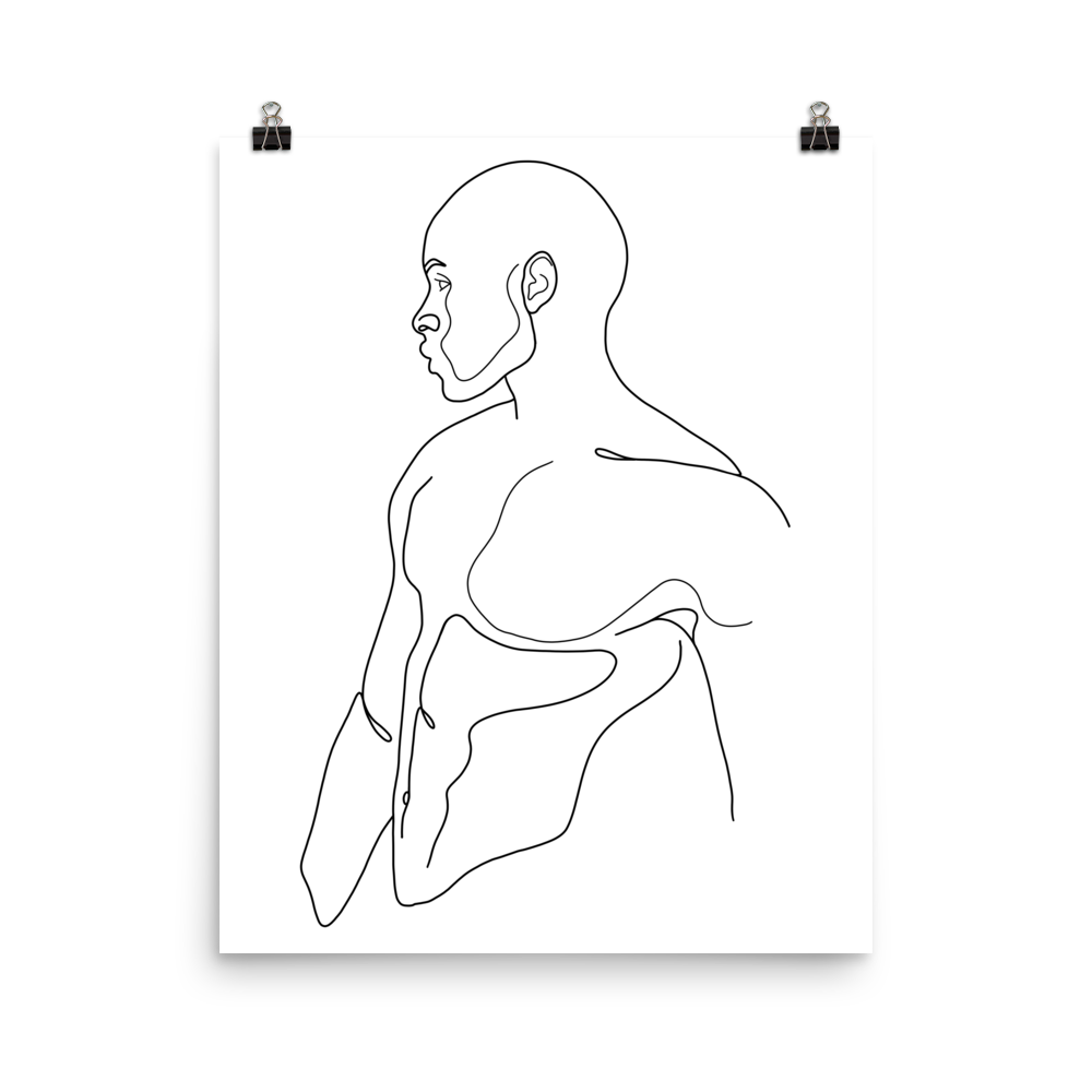 Emmanuel - Male Line Art Print