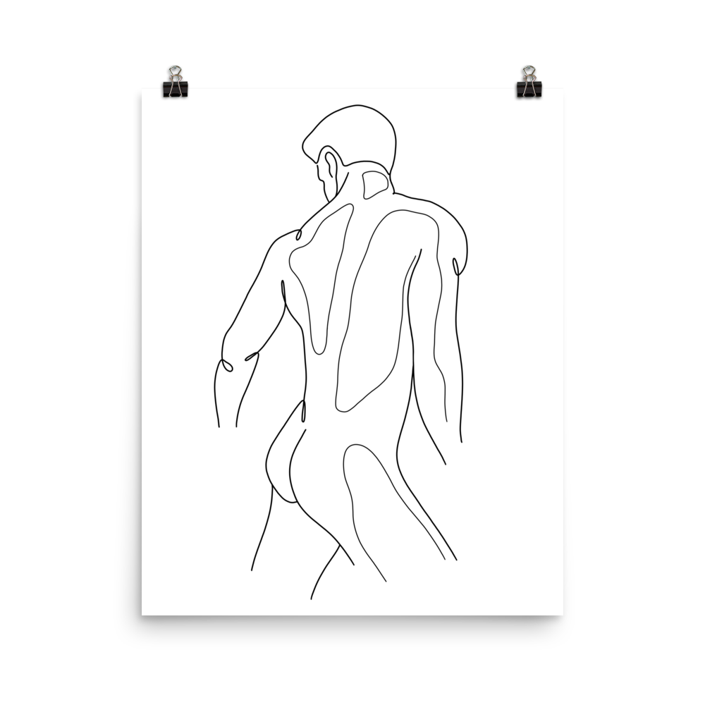Campbell - Male Line Art Print