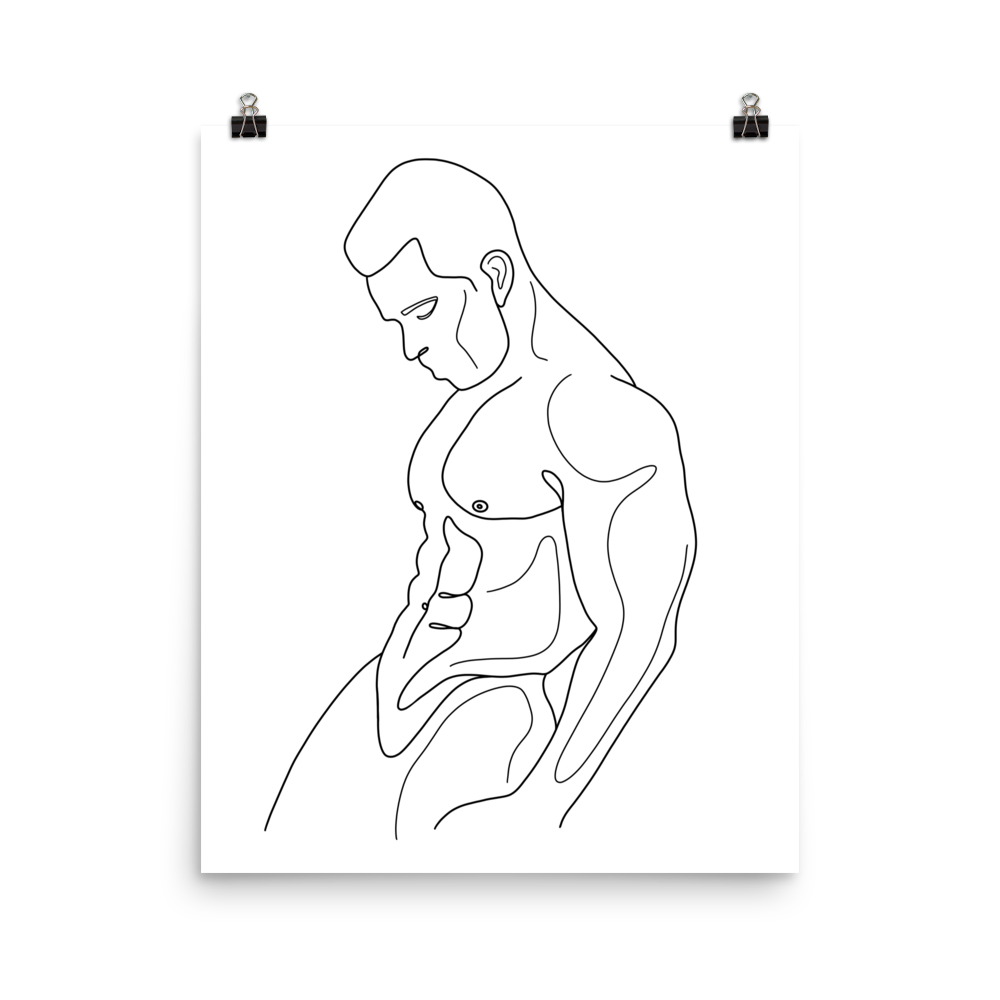 Lucas - Male Line Art Print