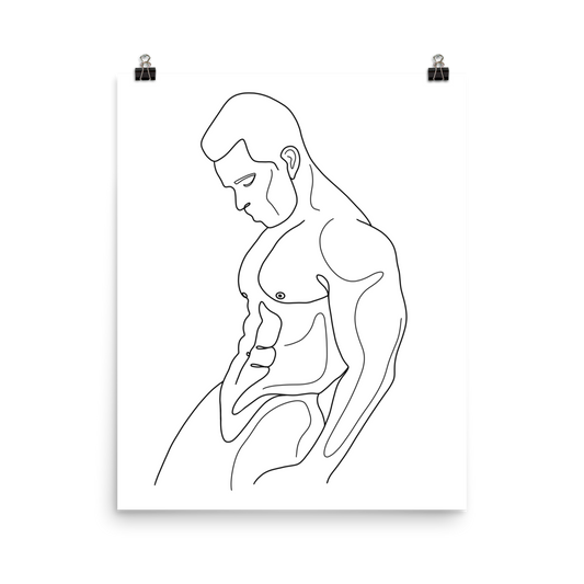 Lucas - Male Line Art Print