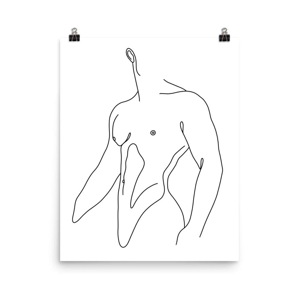 Liam - Male Line Art Print