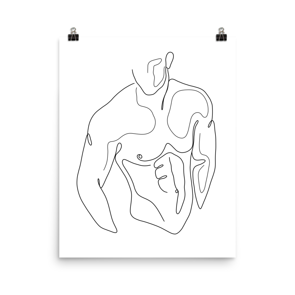 Ethan - Male Line Art Print
