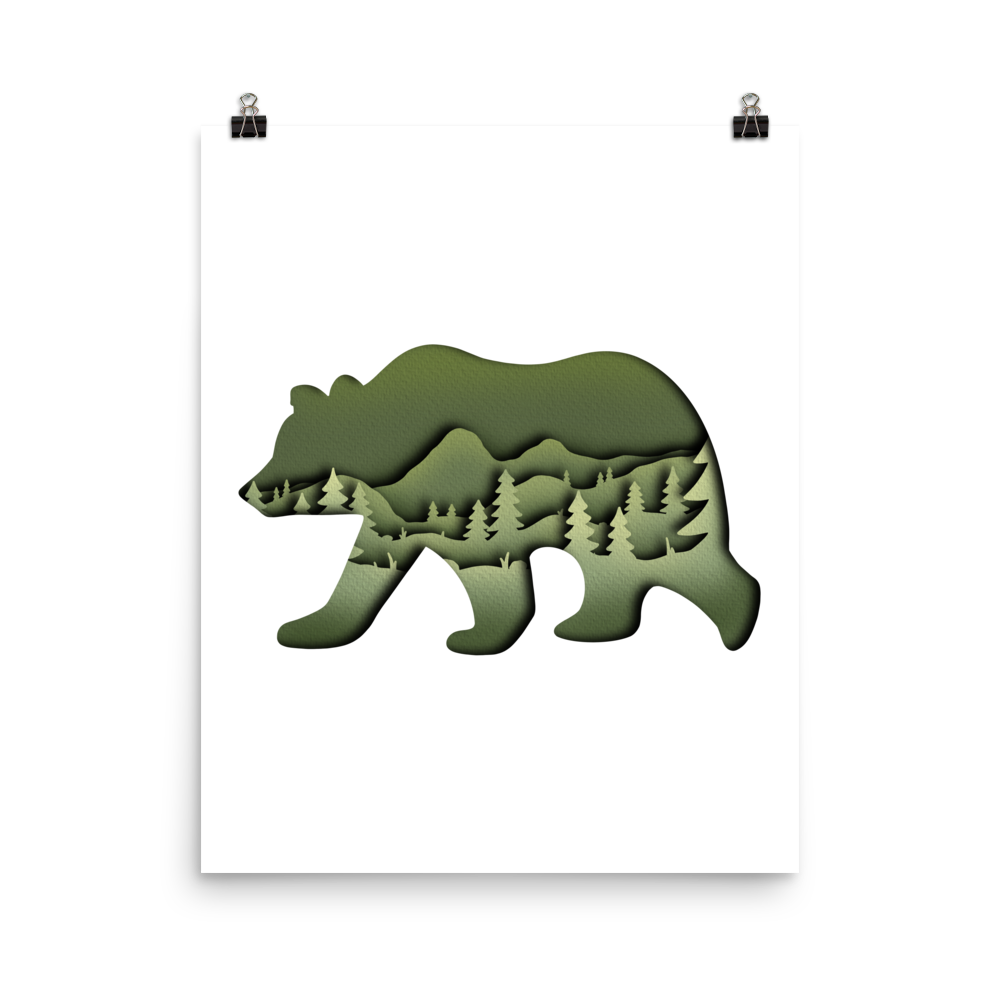 Bear Mountain Paper Illusion Print