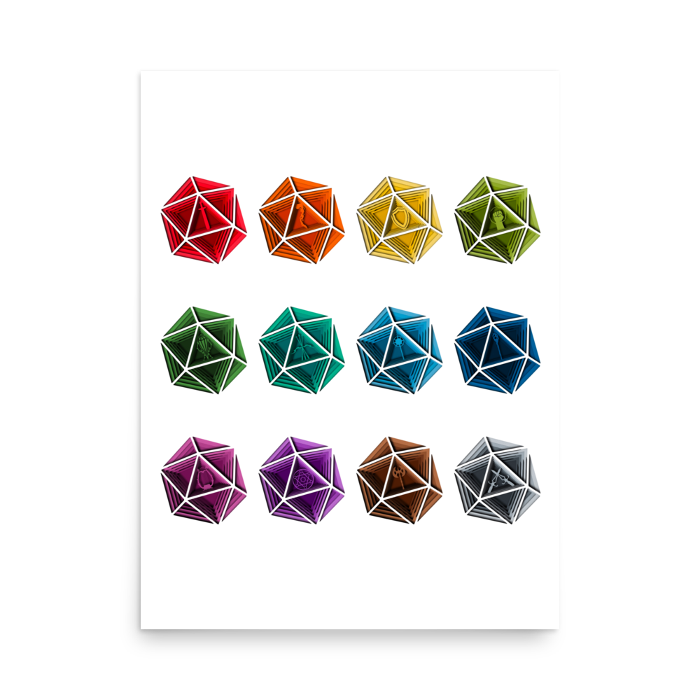 D&D Class D20 Print