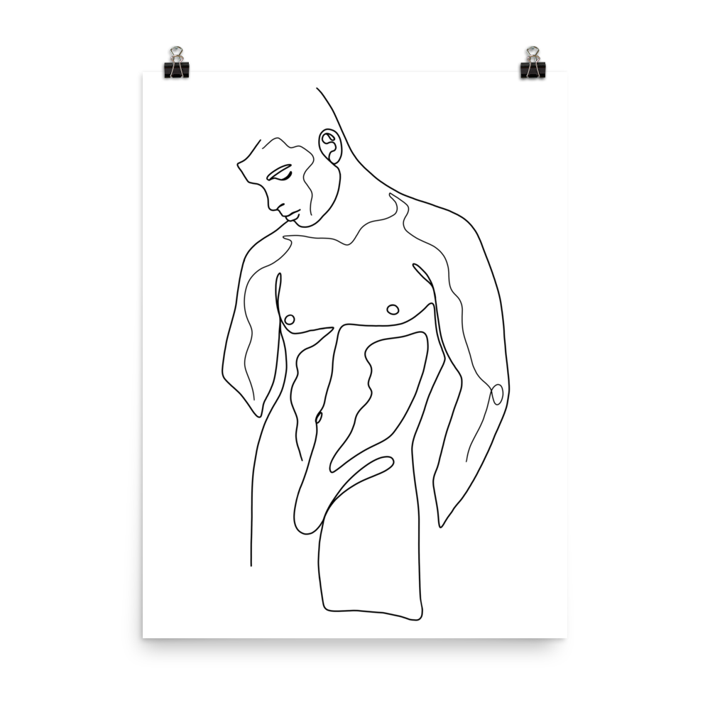 Nolan - Male Line Art Print