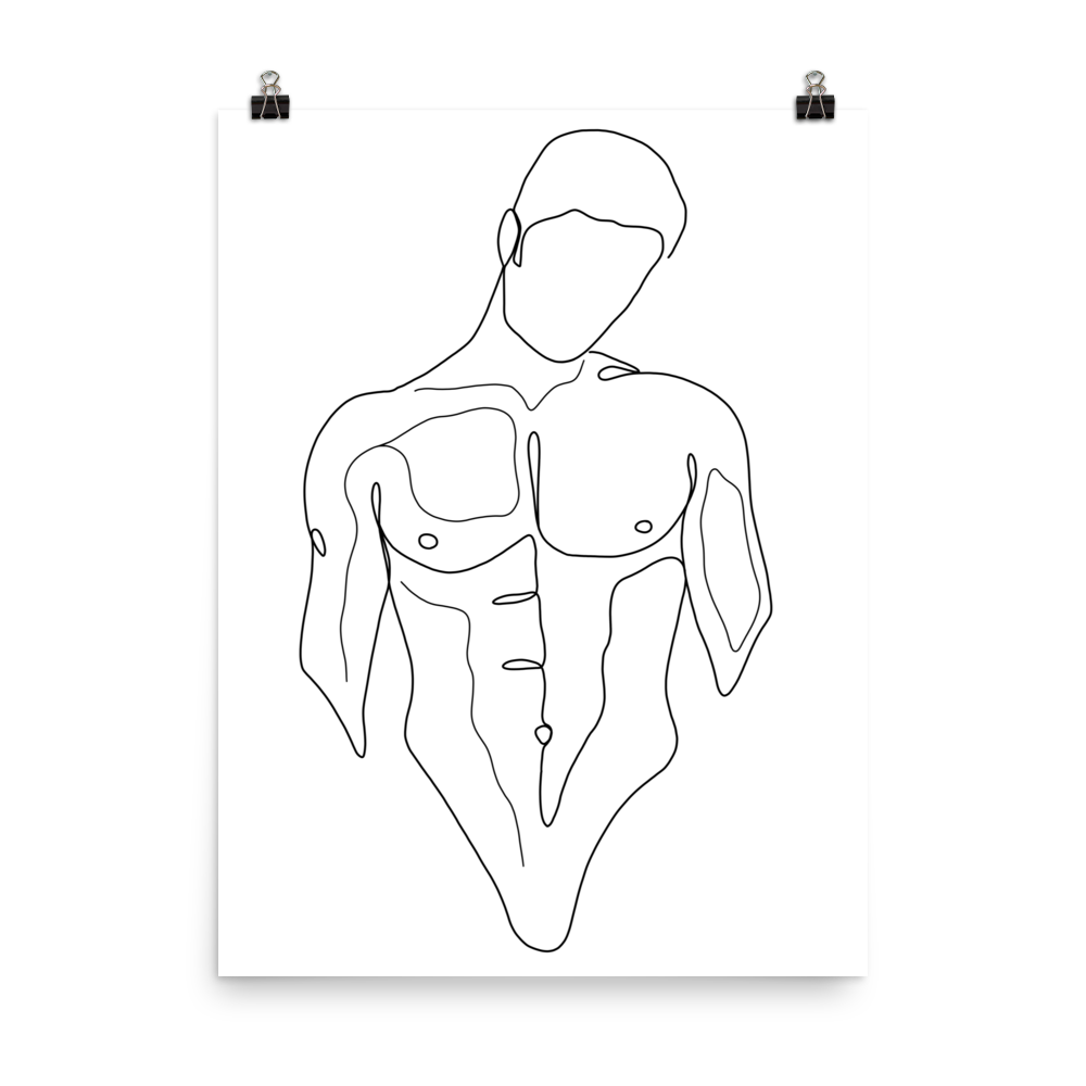 Javier - Male Line Art Print