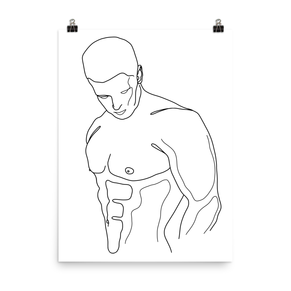 Emmett - Male Line Art Print
