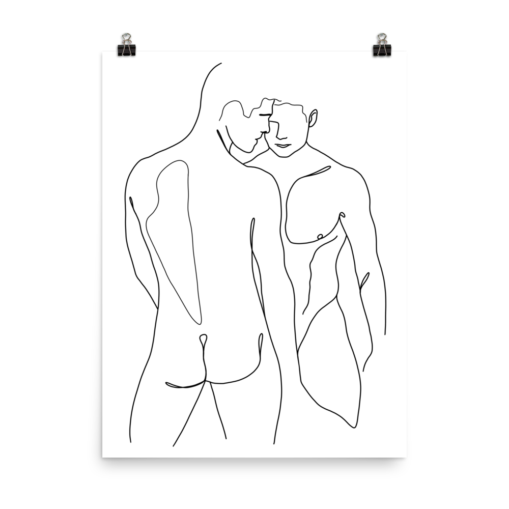 Couple I - Male Line Art Print