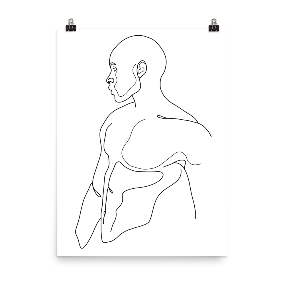 Emmanuel - Male Line Art Print