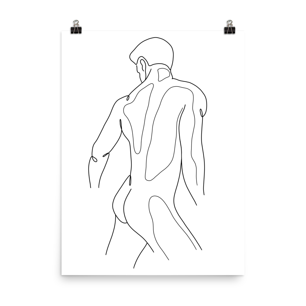 Campbell - Male Line Art Print
