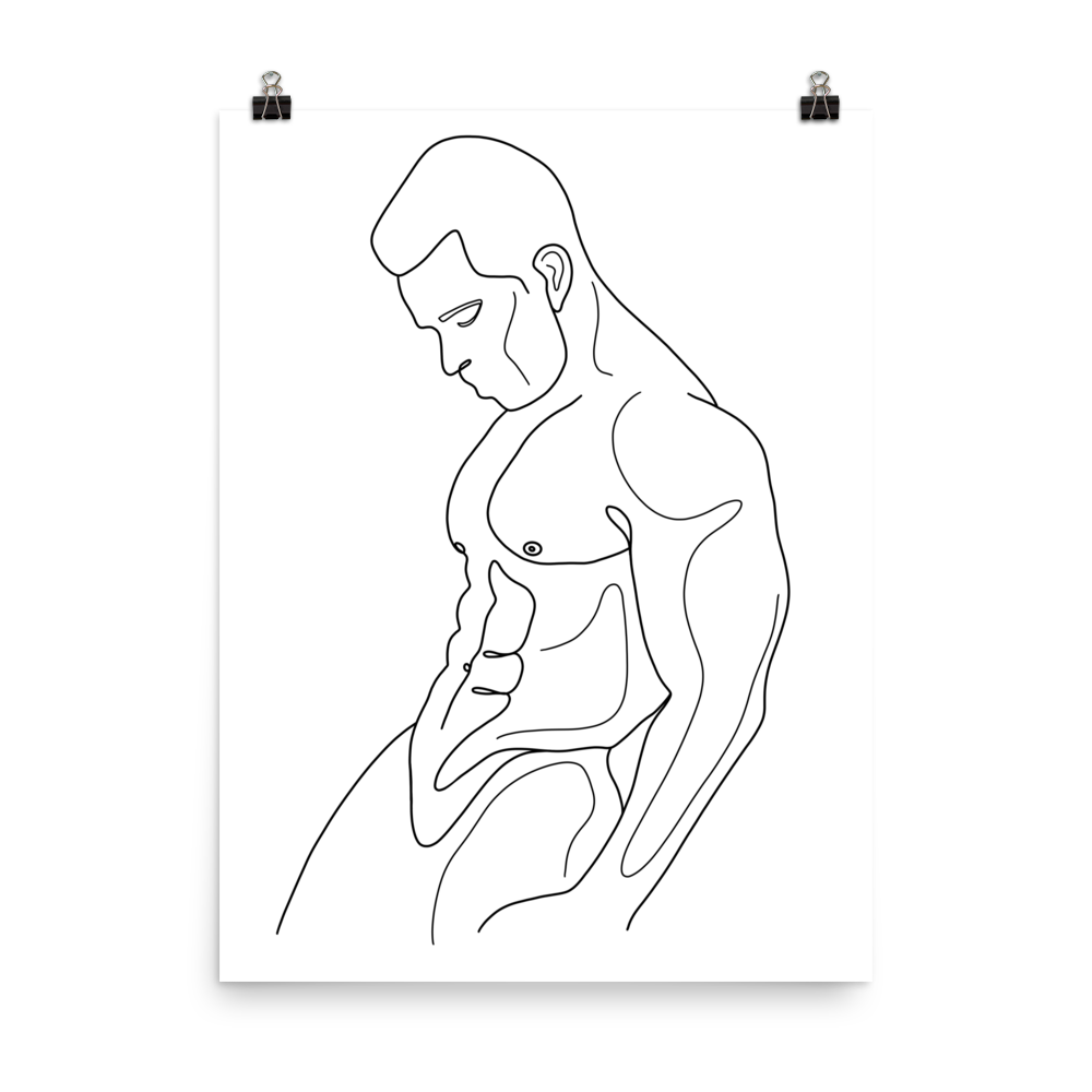 Lucas - Male Line Art Print