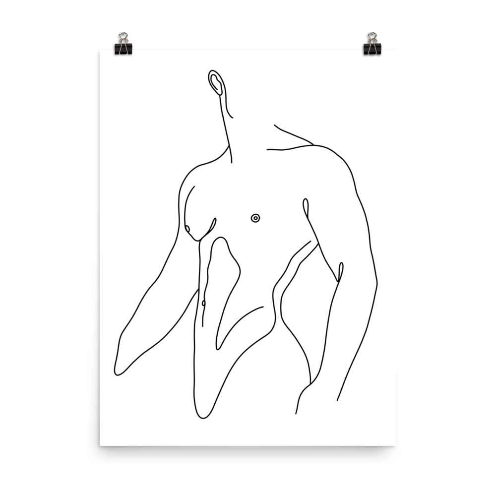 Liam - Male Line Art Print