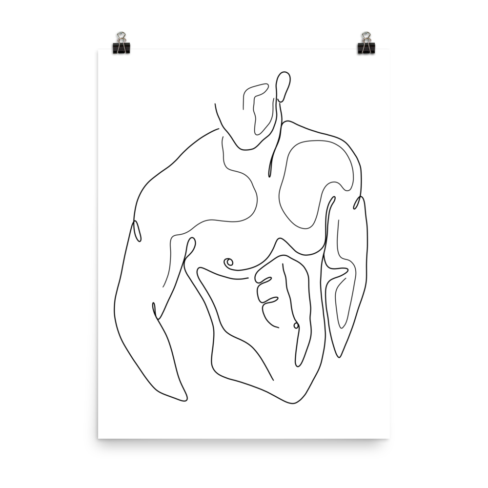 Ethan - Male Line Art Print