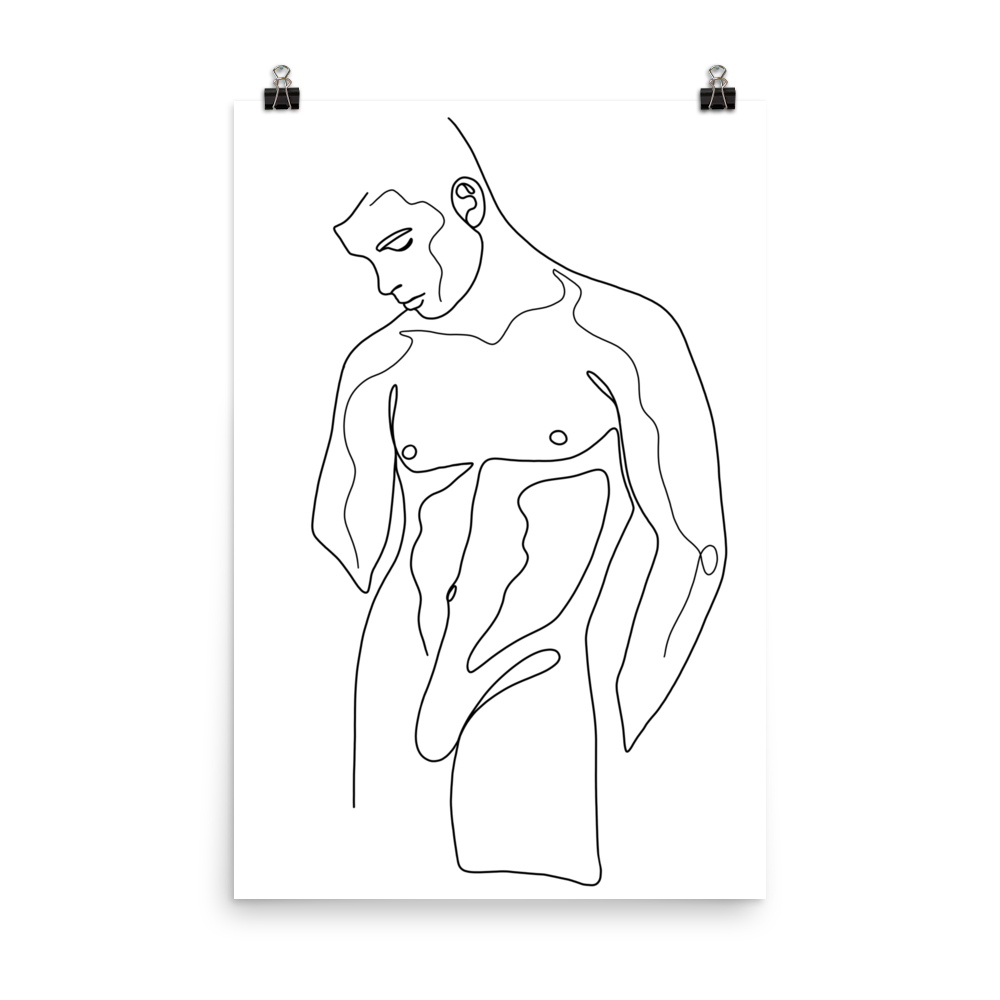 Nolan - Male Line Art Print
