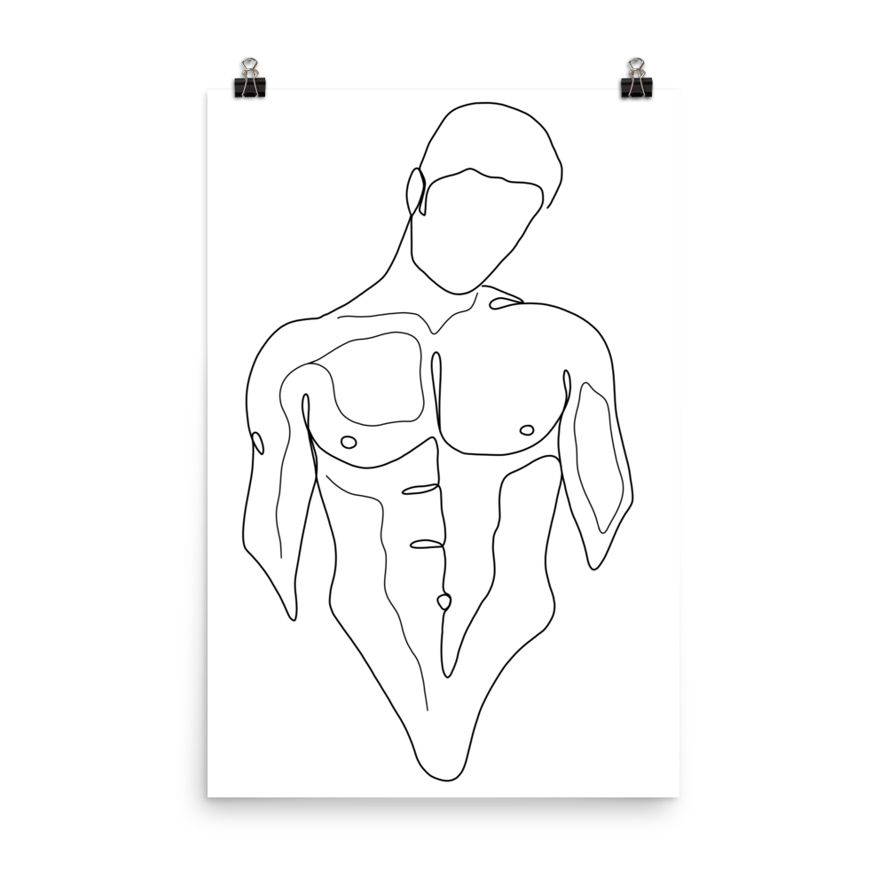Javier - Male Line Art Print