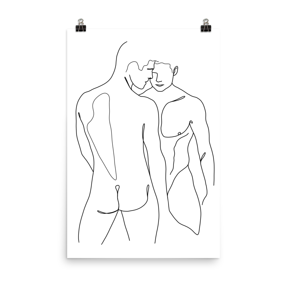 Couple I - Male Line Art Print