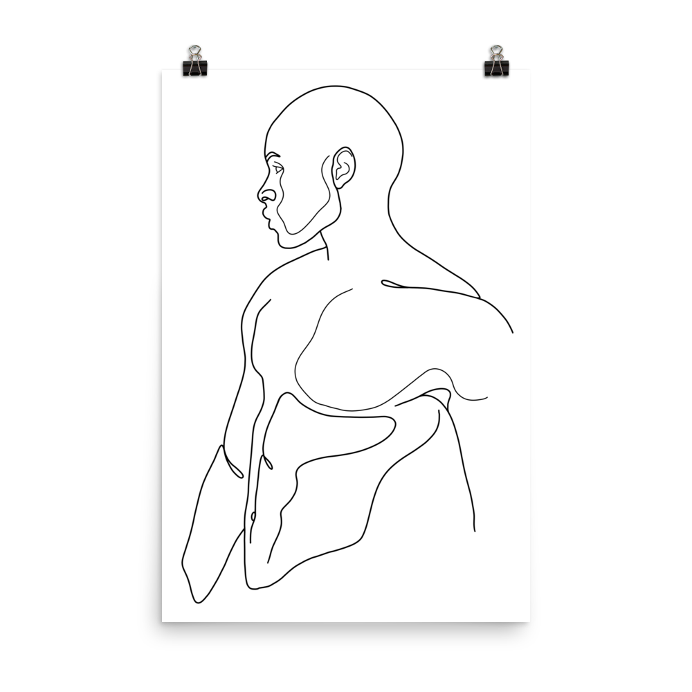 Emmanuel - Male Line Art Print