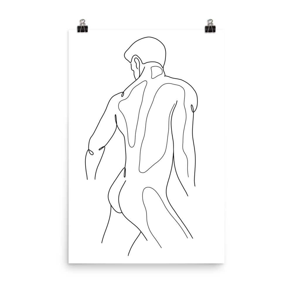 Campbell - Male Line Art Print