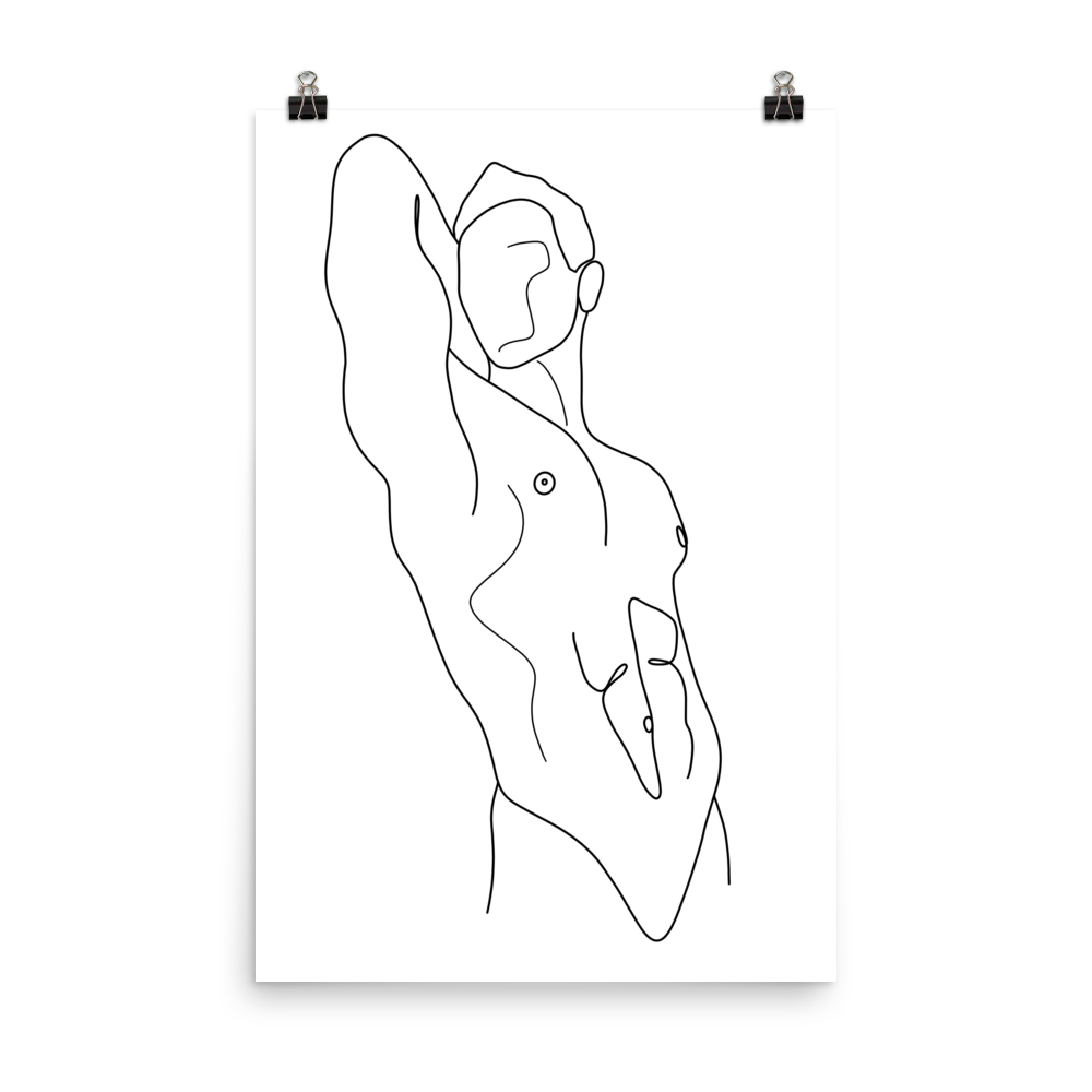 Payton - Male Line Art Print