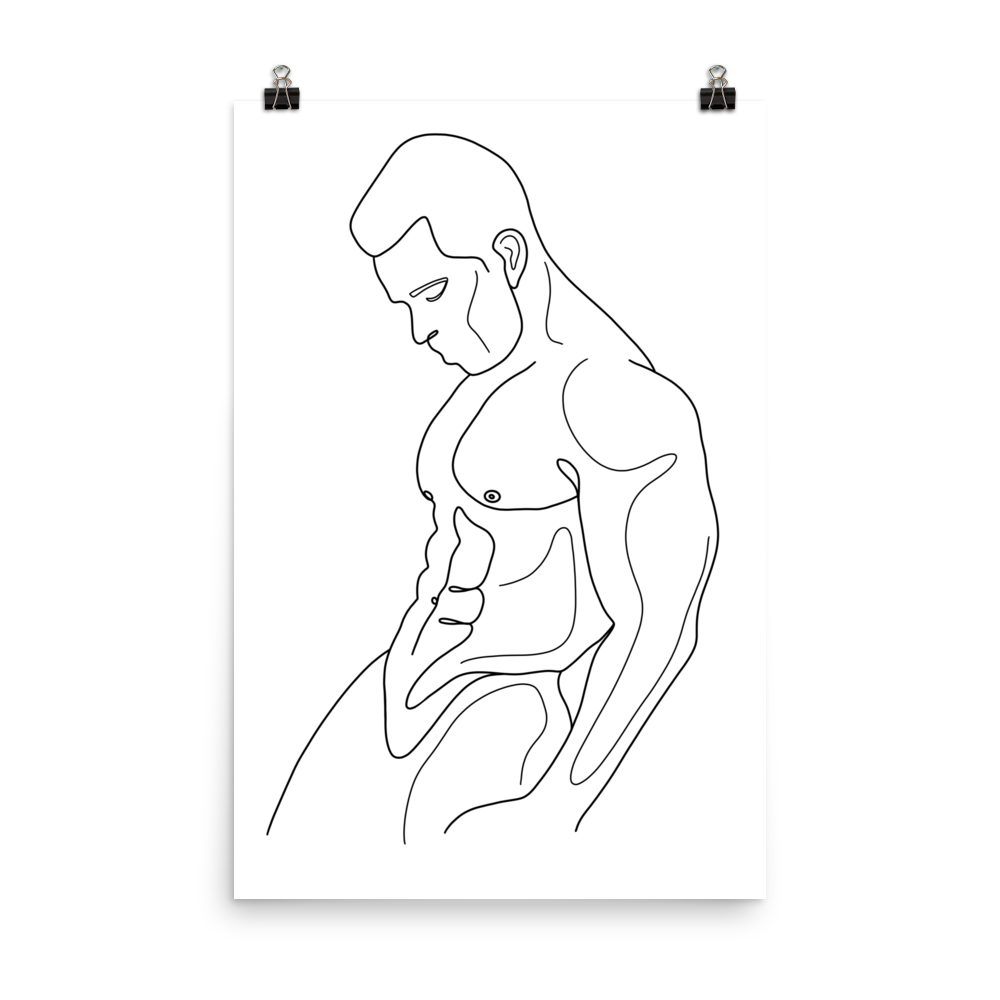 Lucas - Male Line Art Print
