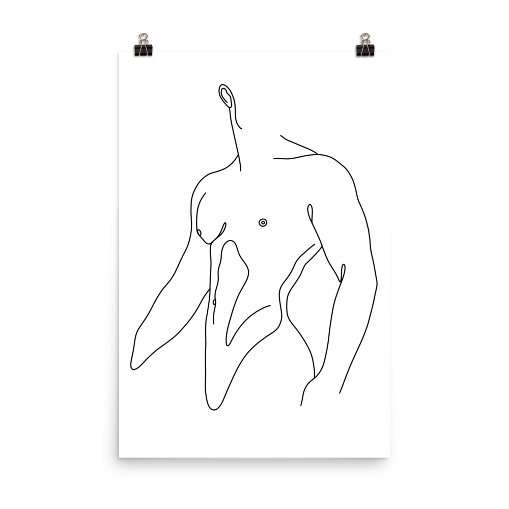 Liam - Male Line Art Print