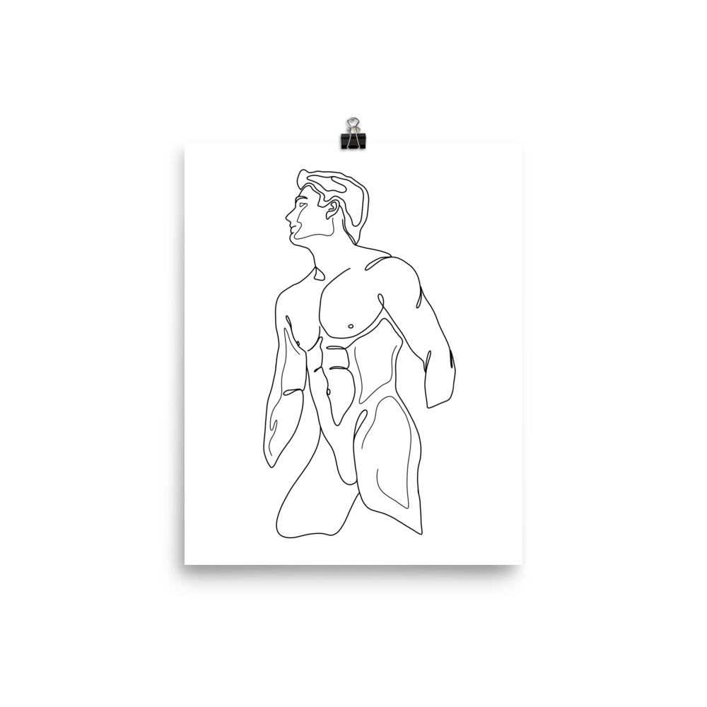 Nathaniel - Male Line Art Print