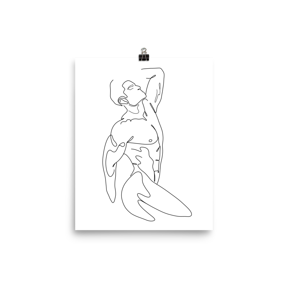 William - Male Line Art Print