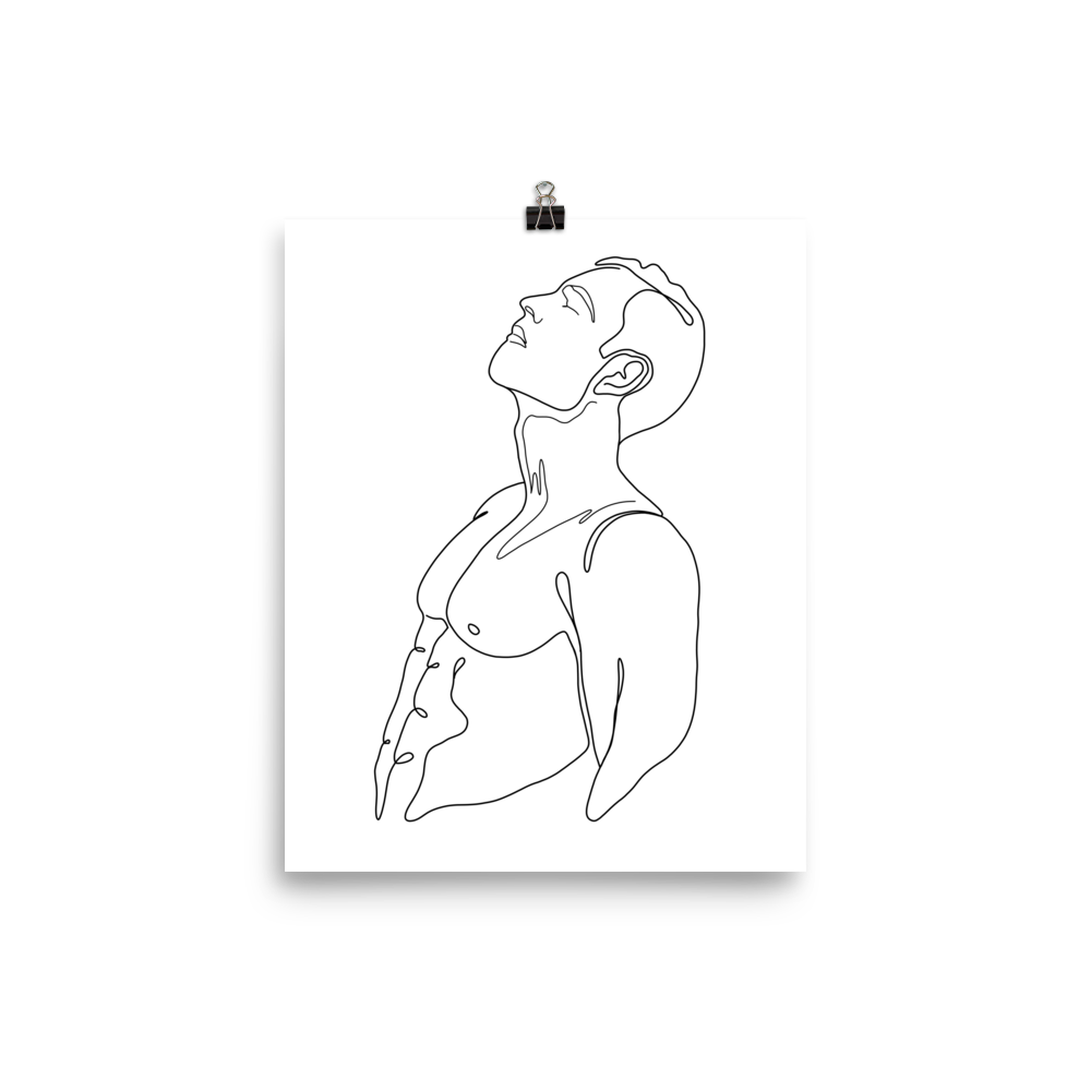 Isaac - Male Line Art Print