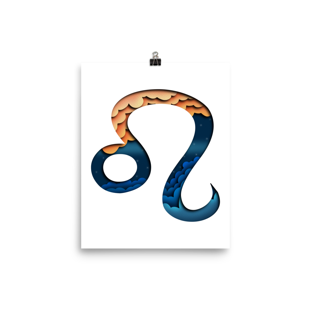Leo Paper Illusion Zodiac Print