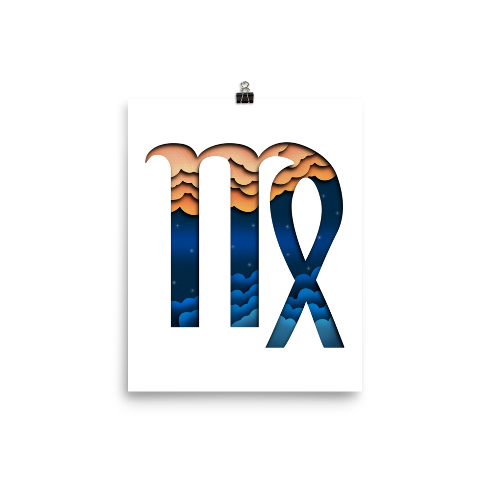 Virgo Paper Illusion Zodiac Print