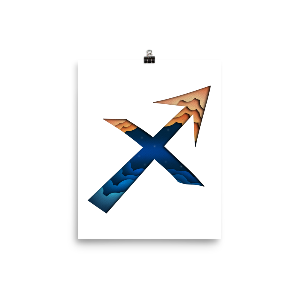 Sagittarius Paper Illusion Zodiac Print