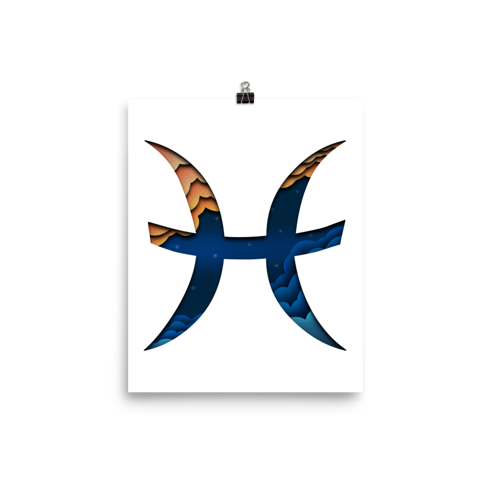 Pisces Paper Illusion Zodiac Print