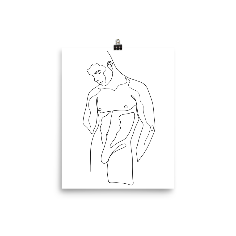 Nolan - Male Line Art Print