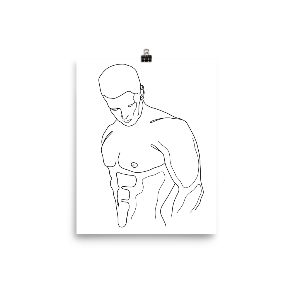 Emmett - Male Line Art Print