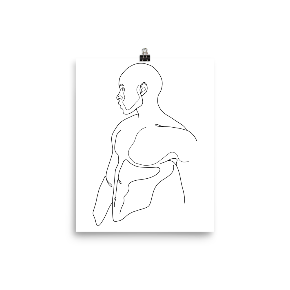Emmanuel - Male Line Art Print