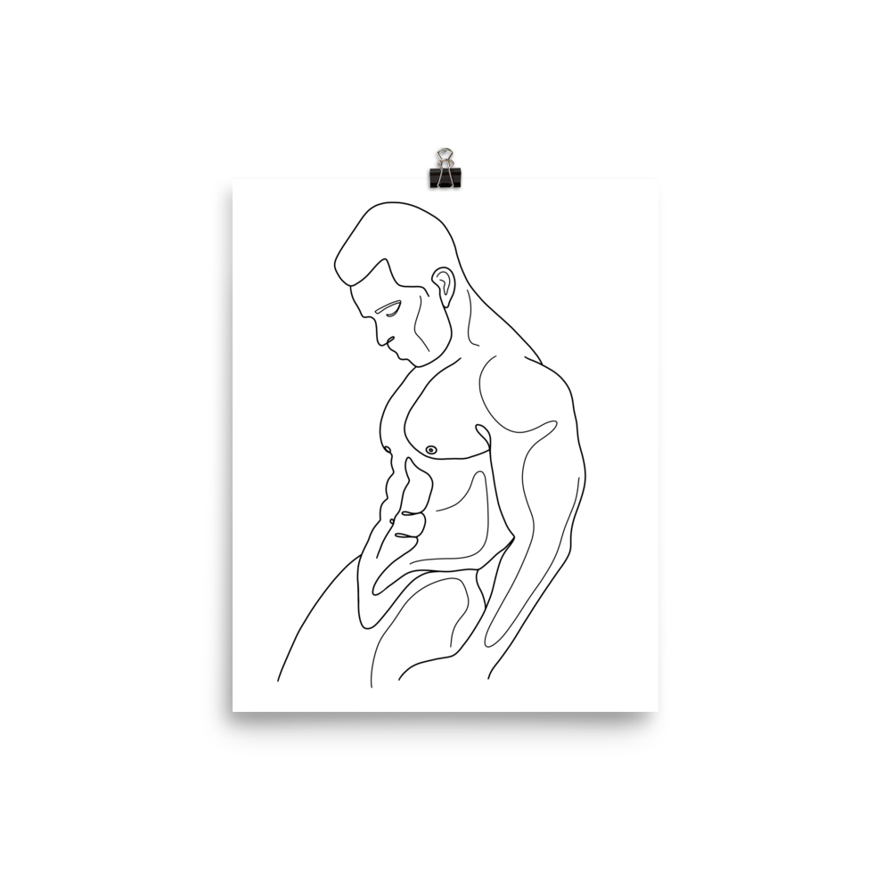 Lucas - Male Line Art Print