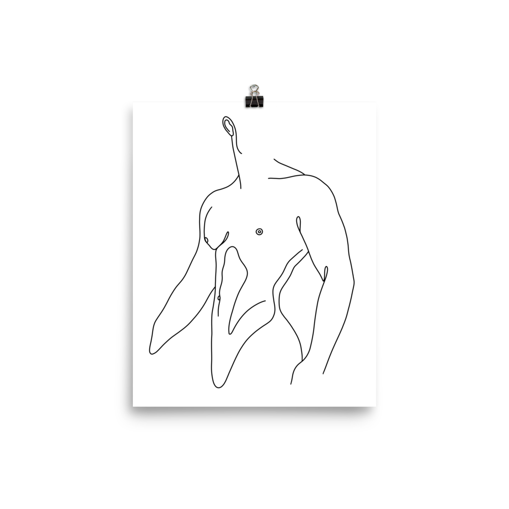 Liam - Male Line Art Print