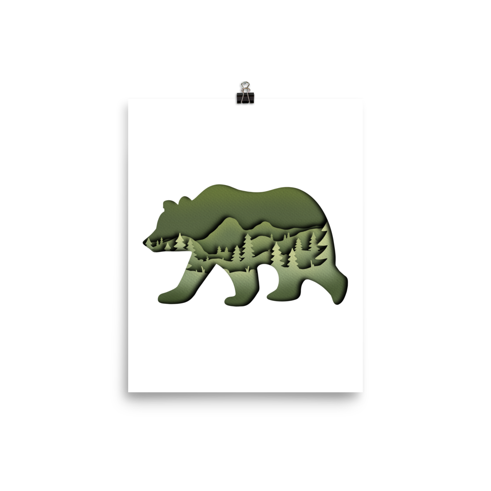 Bear Mountain Paper Illusion Print