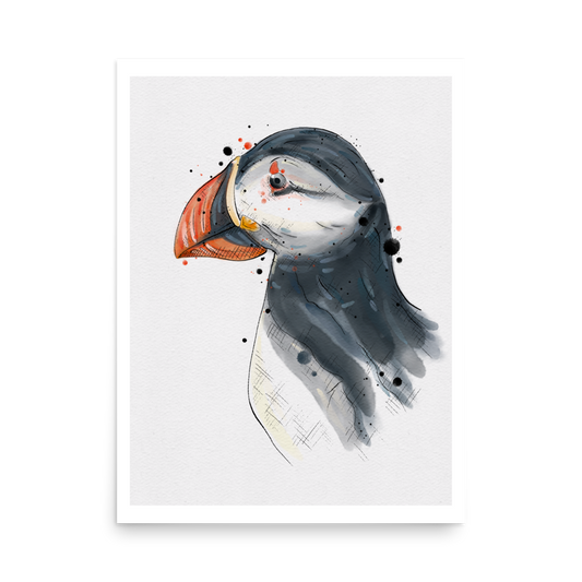 Puffin Graphic Watercolour Print