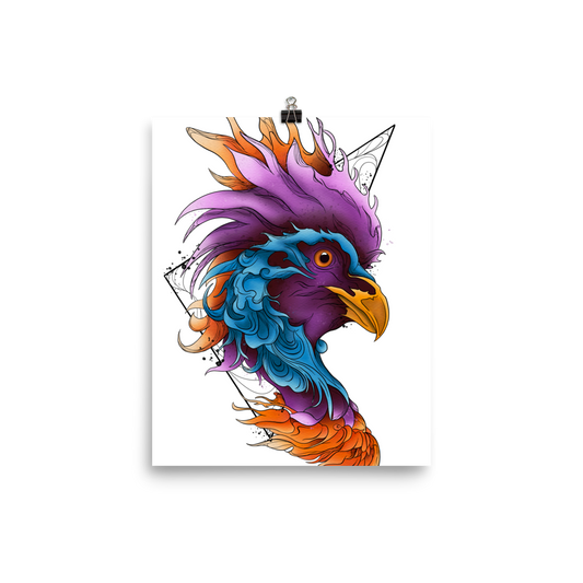 Phoenix Graphic Line Art Print