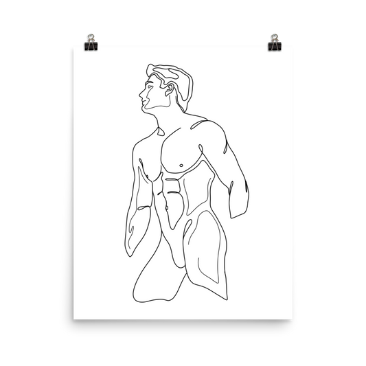 Nathaniel - Male Line Art Print