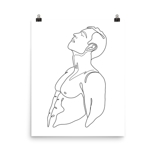 Isaac - Male Line Art Print
