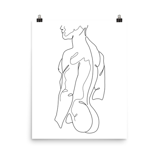 Tobias - Male Line Art Print