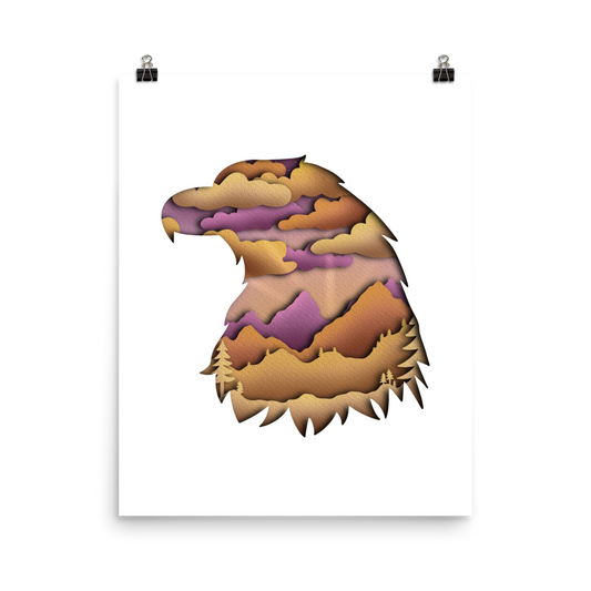 Eagle Mountain Paper Illusion Print