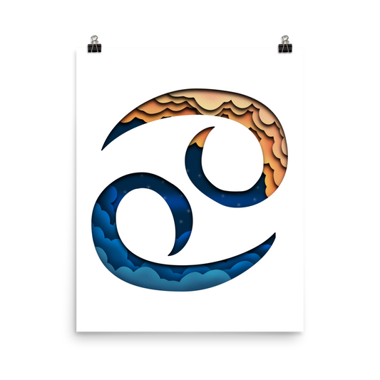 Cancer Paper Illusion Zodiac Print