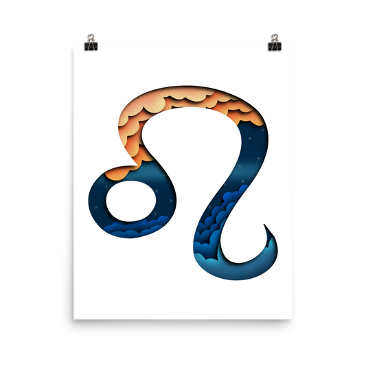 Leo Paper Illusion Zodiac Print